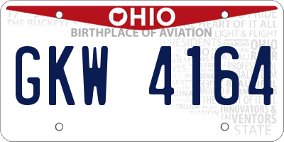OH license plate GKW4164