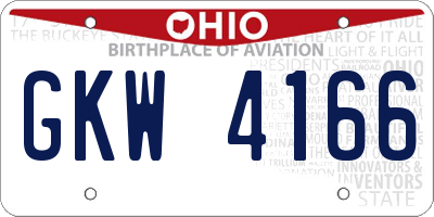 OH license plate GKW4166