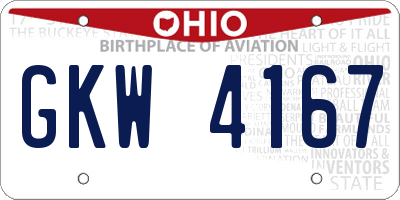 OH license plate GKW4167