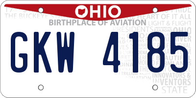 OH license plate GKW4185