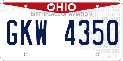 OH license plate GKW4350