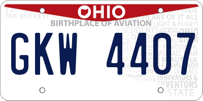 OH license plate GKW4407