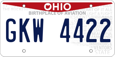 OH license plate GKW4422
