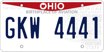 OH license plate GKW4441