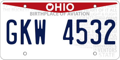 OH license plate GKW4532