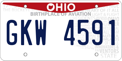 OH license plate GKW4591