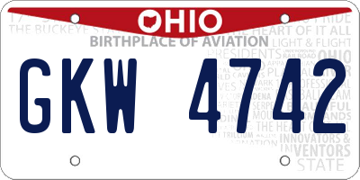 OH license plate GKW4742