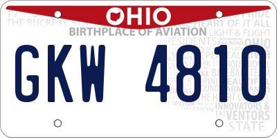 OH license plate GKW4810