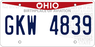 OH license plate GKW4839