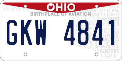 OH license plate GKW4841