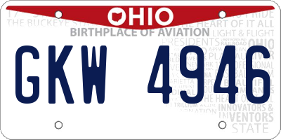 OH license plate GKW4946