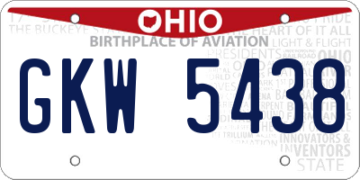 OH license plate GKW5438