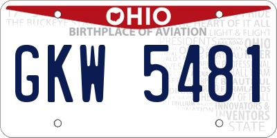 OH license plate GKW5481