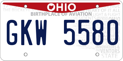 OH license plate GKW5580