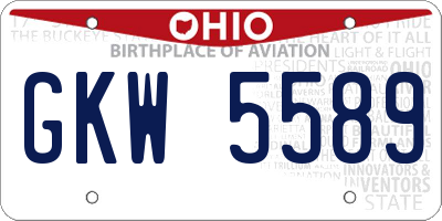 OH license plate GKW5589