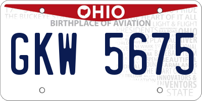OH license plate GKW5675