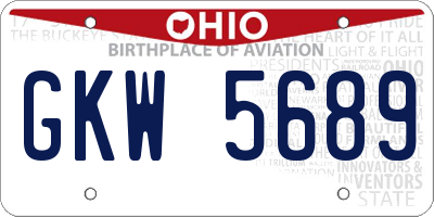 OH license plate GKW5689