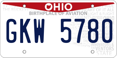 OH license plate GKW5780