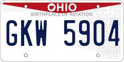 OH license plate GKW5904