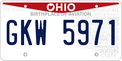 OH license plate GKW5971