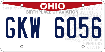 OH license plate GKW6056