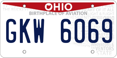 OH license plate GKW6069