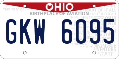 OH license plate GKW6095