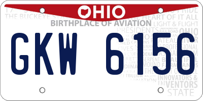 OH license plate GKW6156