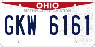 OH license plate GKW6161