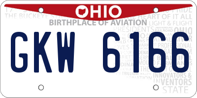 OH license plate GKW6166
