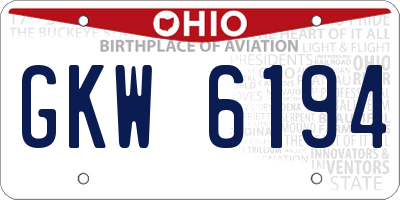 OH license plate GKW6194