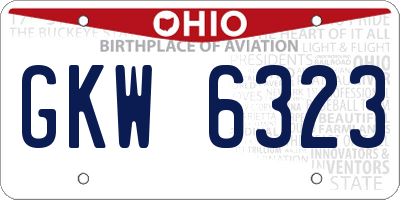 OH license plate GKW6323