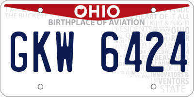 OH license plate GKW6424