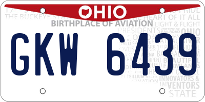 OH license plate GKW6439