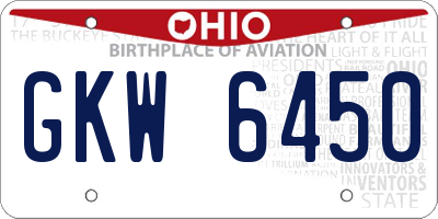 OH license plate GKW6450