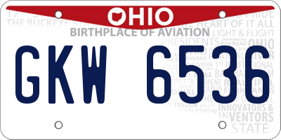 OH license plate GKW6536