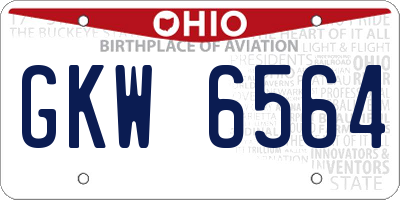 OH license plate GKW6564