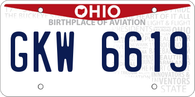 OH license plate GKW6619