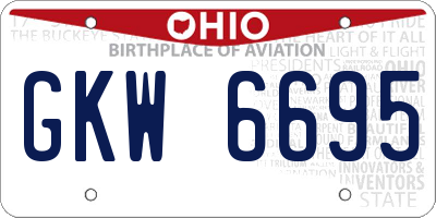 OH license plate GKW6695