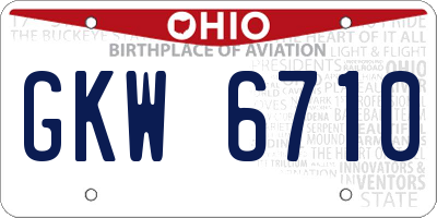 OH license plate GKW6710