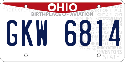 OH license plate GKW6814