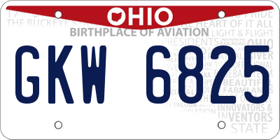 OH license plate GKW6825