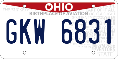 OH license plate GKW6831