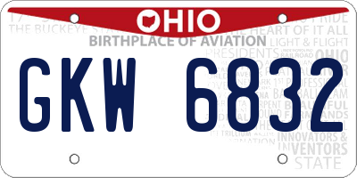 OH license plate GKW6832
