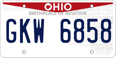 OH license plate GKW6858
