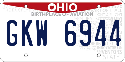 OH license plate GKW6944