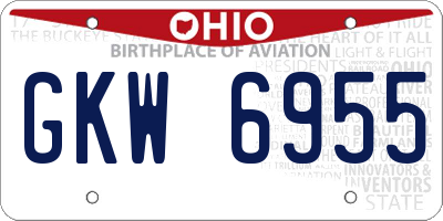 OH license plate GKW6955