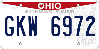 OH license plate GKW6972