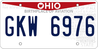 OH license plate GKW6976