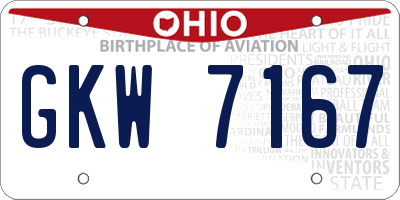 OH license plate GKW7167